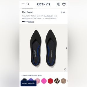 Rothy’s Black The Pointe Ballet Flats